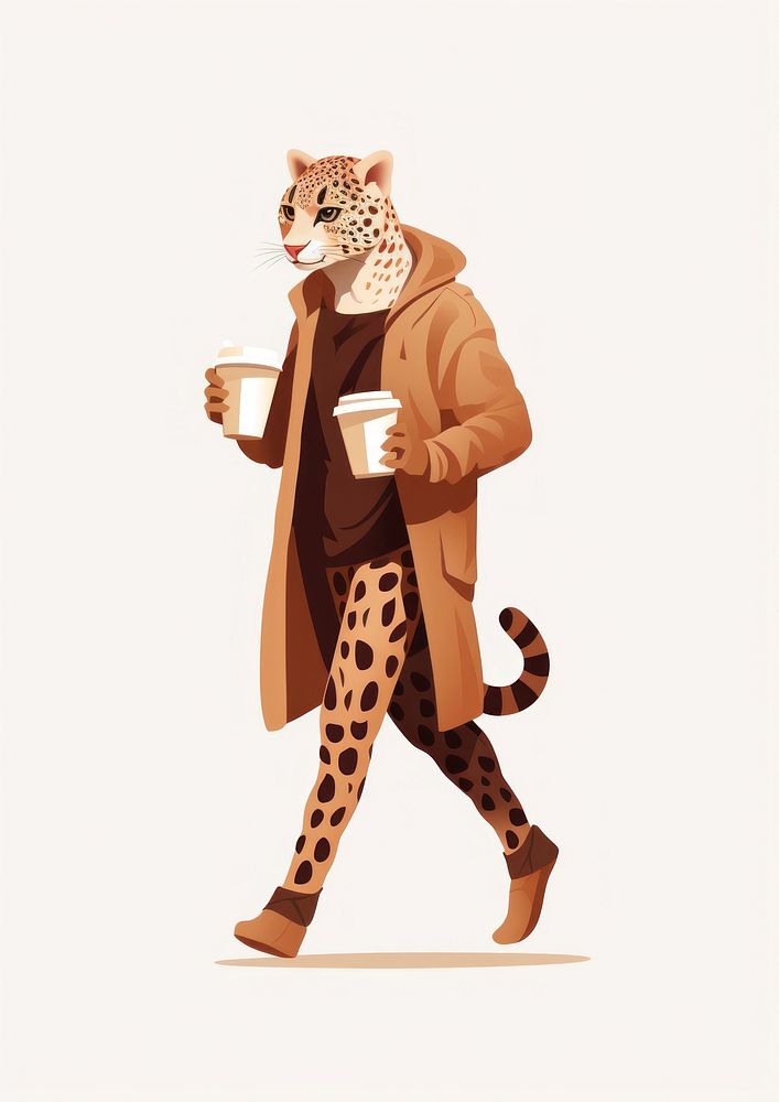 Leopard animal cheetah walking. AI generated Image by rawpixel.