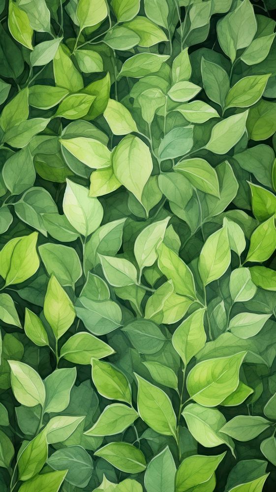  Green summer leaves plant herbs leaf. AI generated Image by rawpixel.