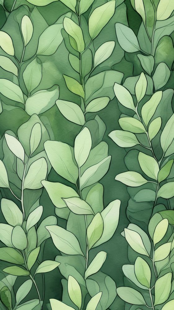  Sage green plants leaves pattern leaf backgrounds. AI generated Image by rawpixel.