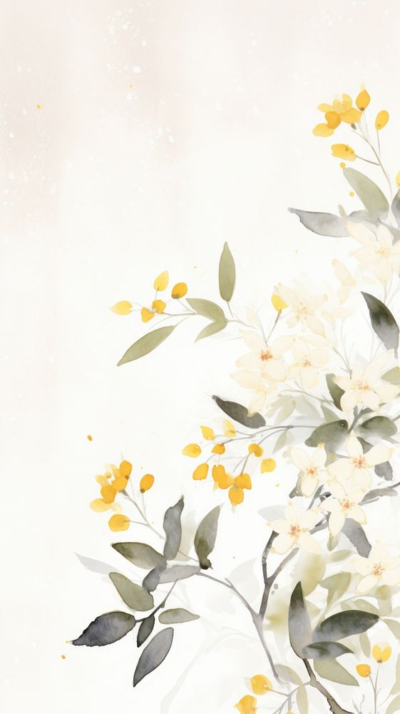 Osmanthus flower chinese brush backgrounds painting pattern.