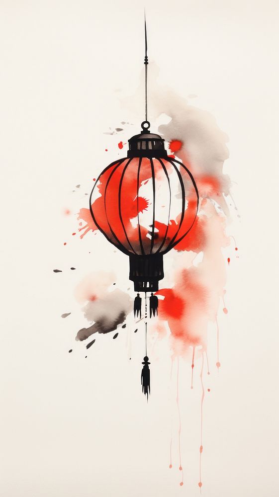 Chinese lantern chinese brush lamp wall ink.