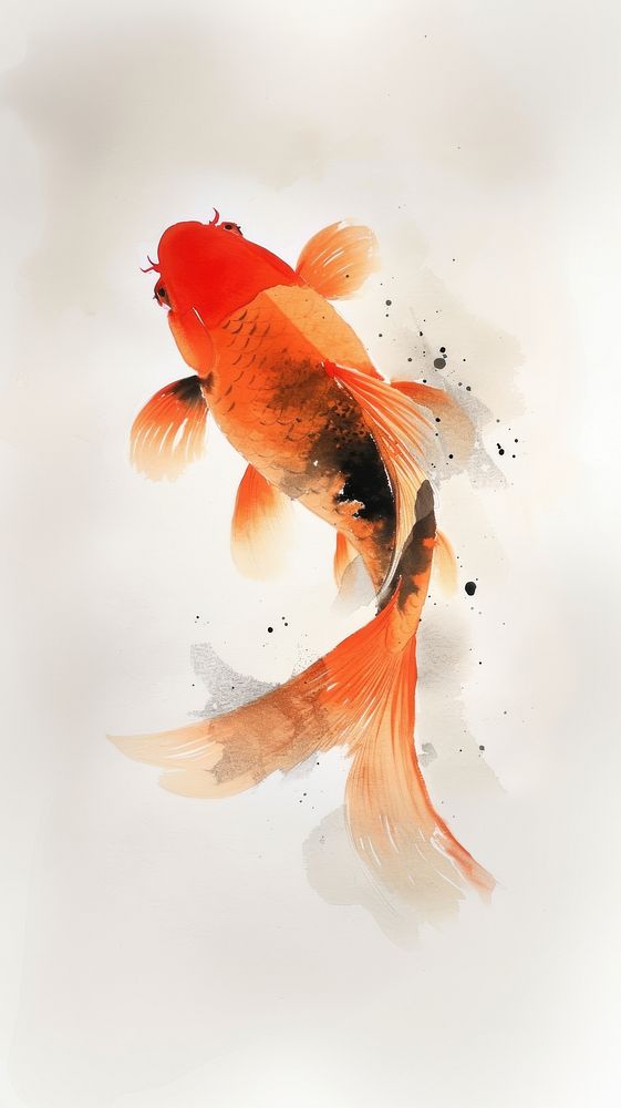 Goldfish chinese brush animal underwater wildlife.