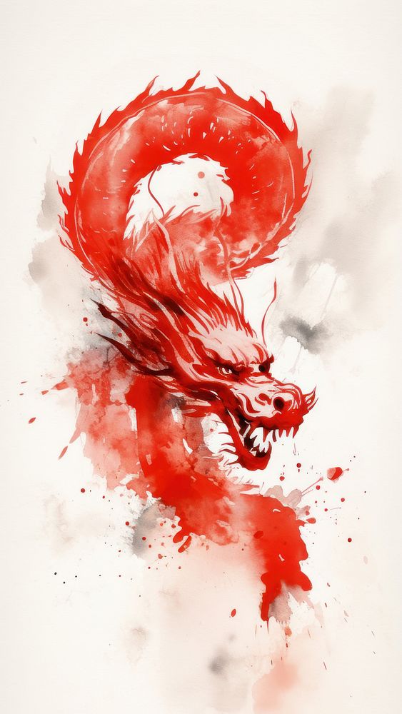 Dragon paint ink red.