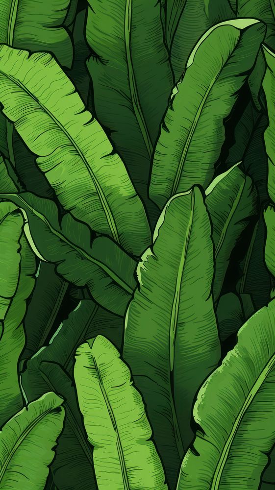  Banana leaves green plant leaf. AI generated Image by rawpixel.