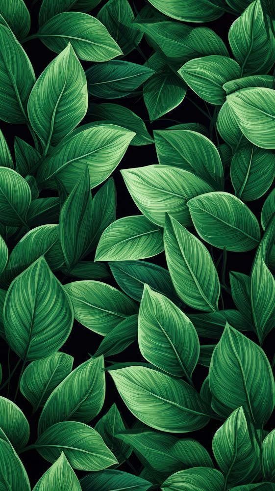  Green summer leaves pattern plant leaf. AI generated Image by rawpixel.