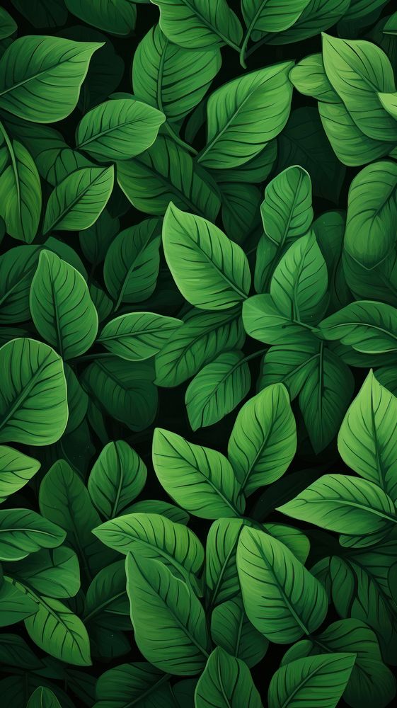  Green summer leaves nature plant leaf. AI generated Image by rawpixel.