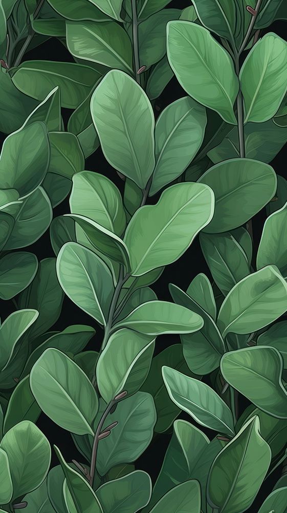  India rubber fig plant green outdoors pattern. AI generated Image by rawpixel.