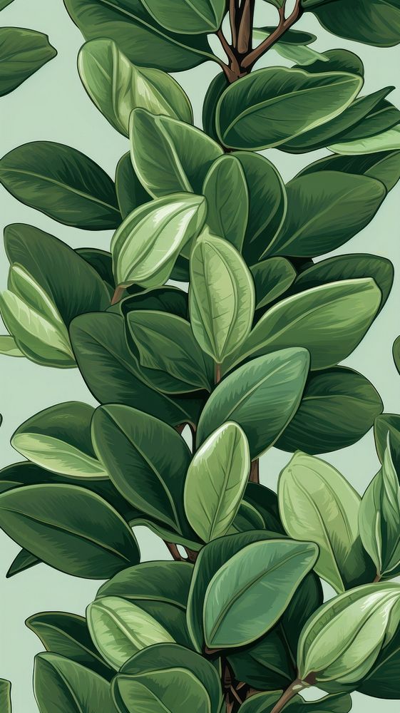  India rubber fig plant green nature leaf. AI generated Image by rawpixel.