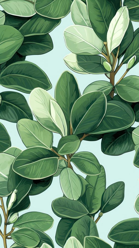  India rubber fig plant green nature leaf. AI generated Image by rawpixel.