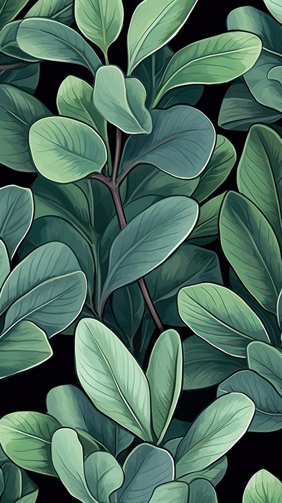  India rubber fig plant green pattern nature. AI generated Image by rawpixel.