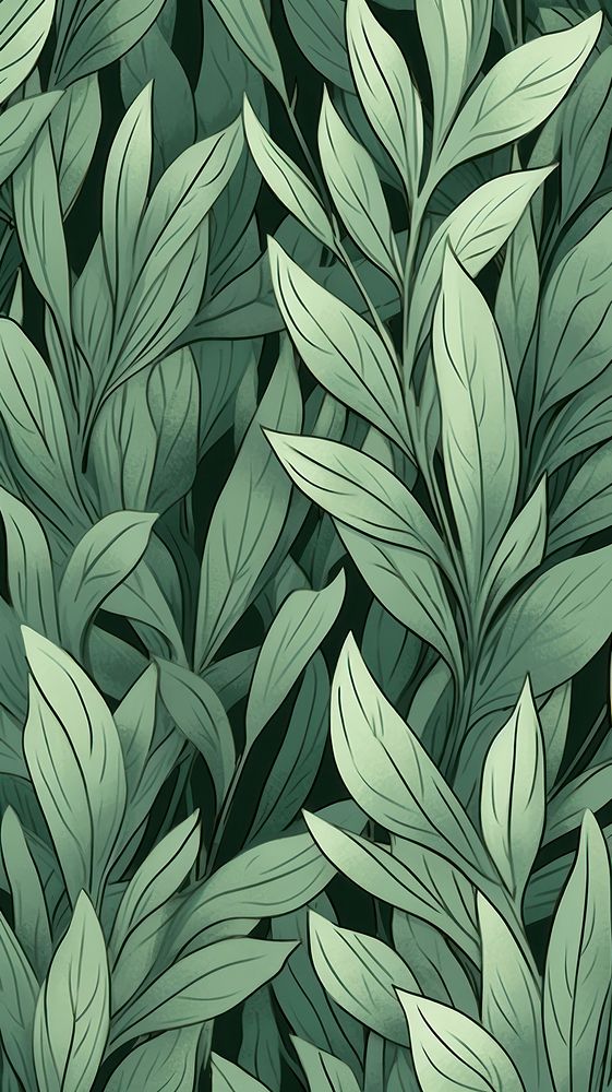  Sage green plants leaves pattern leaf backgrounds. AI generated Image by rawpixel.