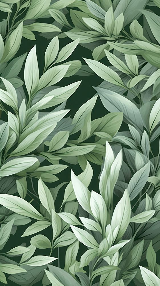  Sage green plants leaves pattern nature herbs. AI generated Image by rawpixel.