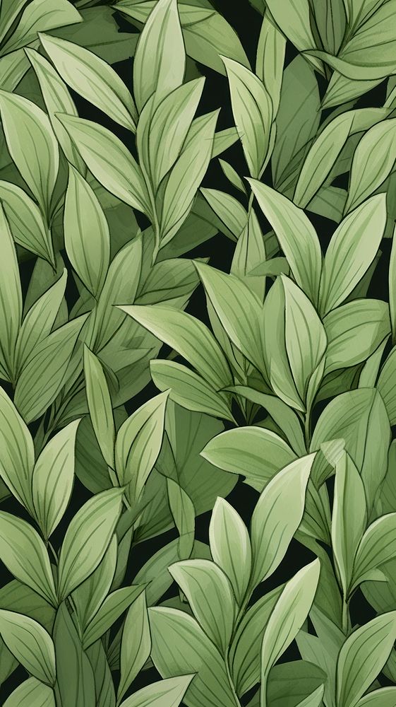  Sage green plants leaves pattern nature leaf. AI generated Image by rawpixel.