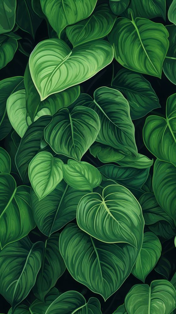  Pothos plant leaves green leaf backgrounds. AI generated Image by rawpixel.