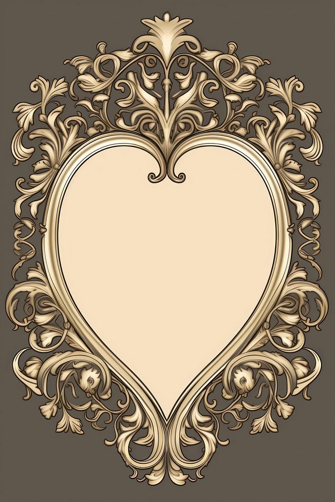 Bronze ornamental heart frame backgrounds creativity decoration.