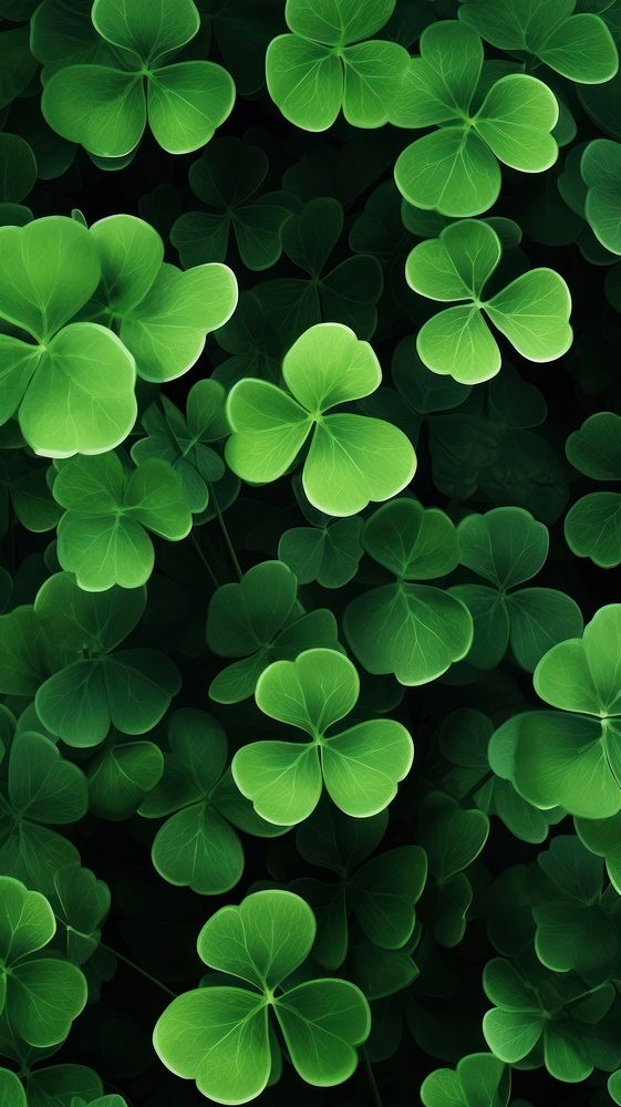  Green clover leaves outdoors nature plant. AI generated Image by rawpixel.