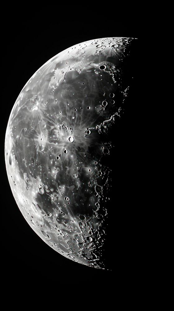  Moon monochrome astronomy outdoors. AI generated Image by rawpixel.