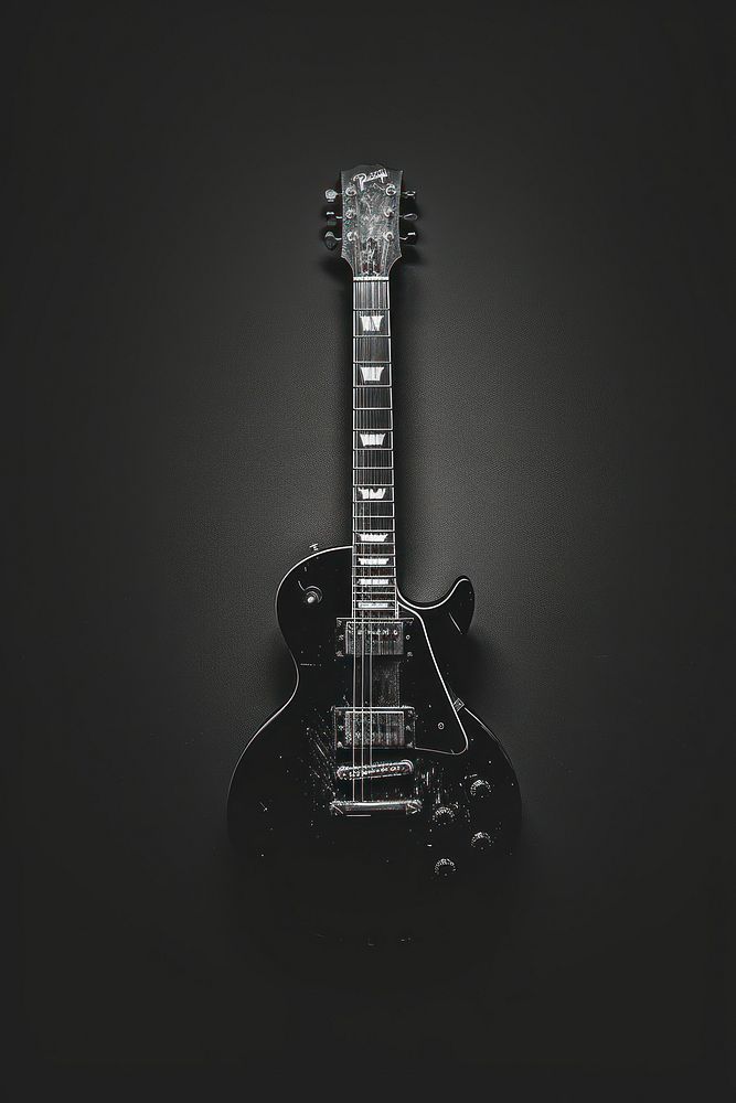 Guitar monochrome fretboard darkness.