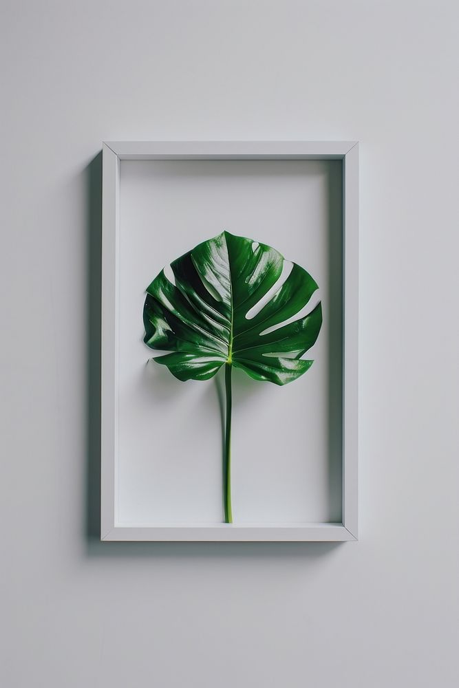 Monstera leaf in picture frame plant freshness pineapple.