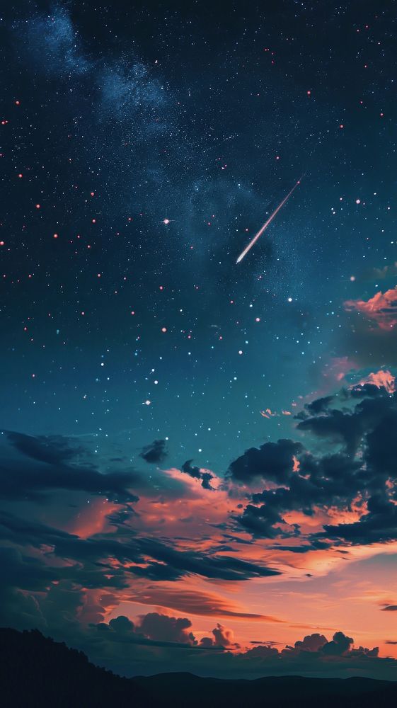  Shooting star space astronomy outdoors nature. AI generated Image by rawpixel.
