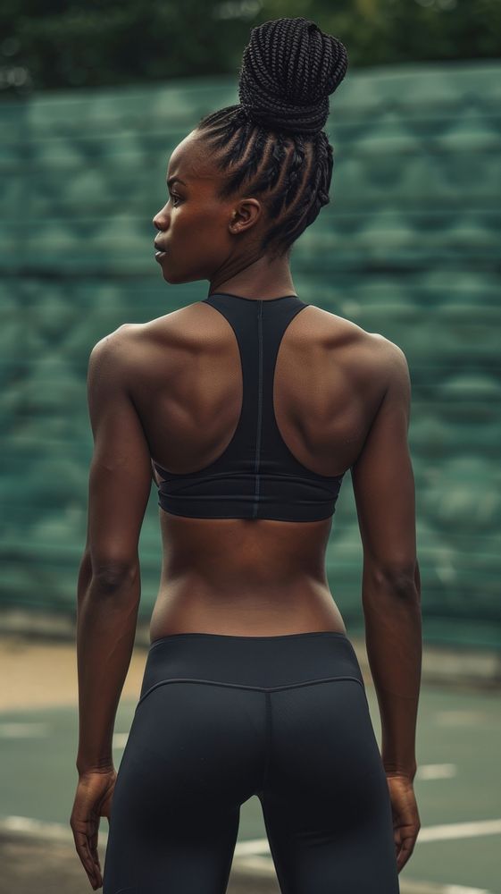 Back muscles sports adult woman.