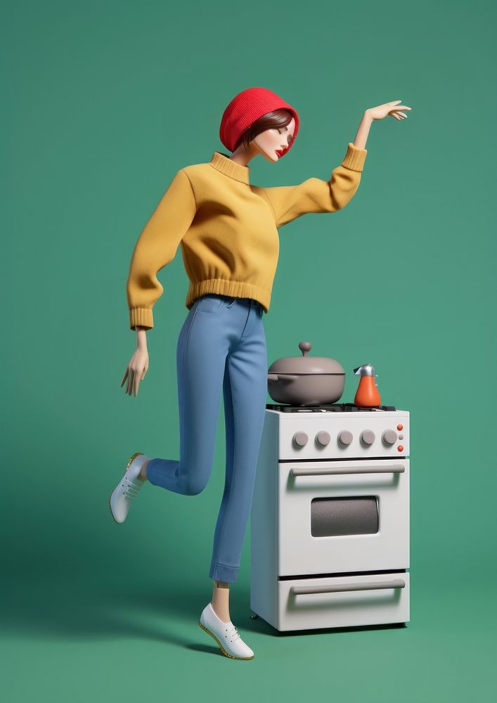 Woman cooking appliance microwave elegance. AI generated Image by rawpixel.