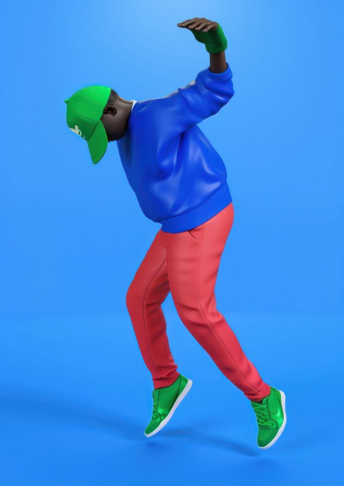 Black man with dancing footwear green blue. AI generated Image by rawpixel.