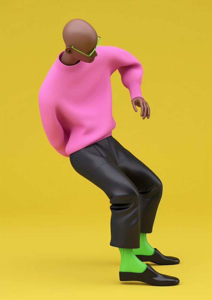 Black man with skinhead cartoon footwear fashion. AI generated Image by rawpixel.