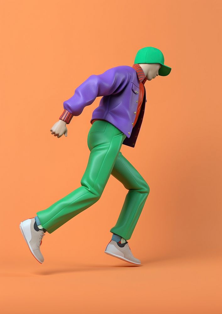 Man wearing 90s skater outfit fashion skateboard side view. AI generated Image by rawpixel.