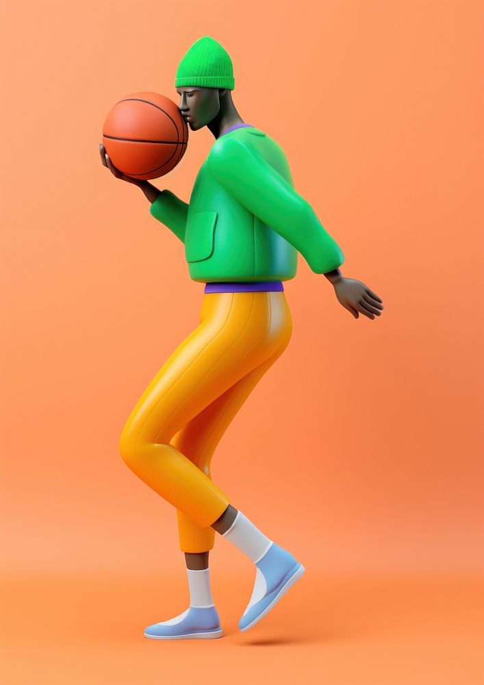 Person tv head playing basketball footwear cartoon helmet. AI generated Image by rawpixel.
