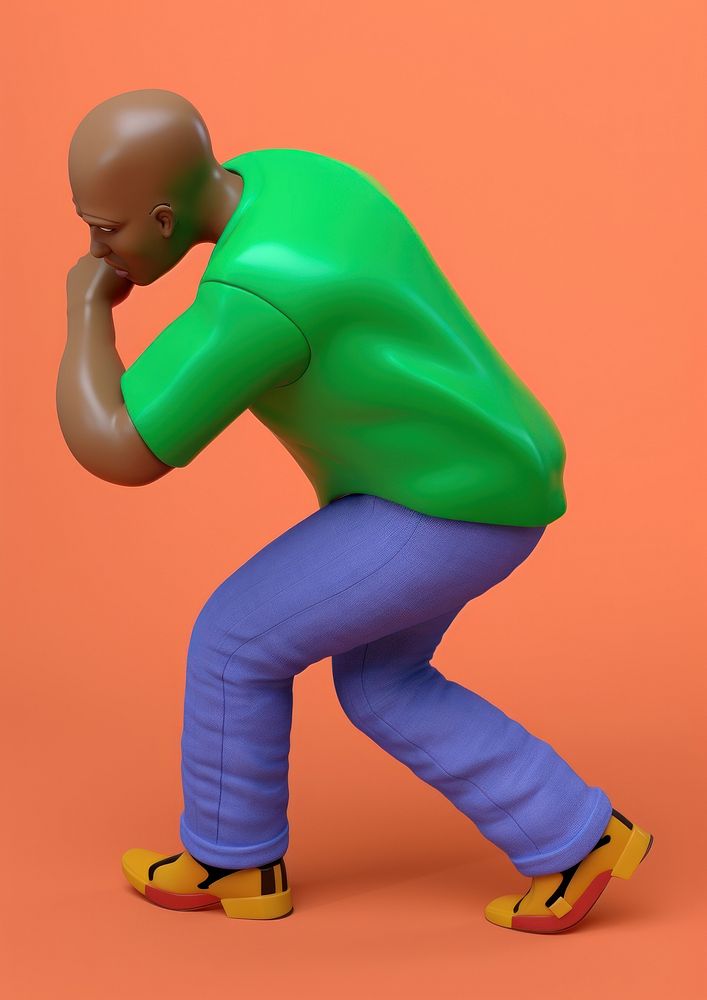 Black man with skinhead footwear cartoon photography. AI generated Image by rawpixel.