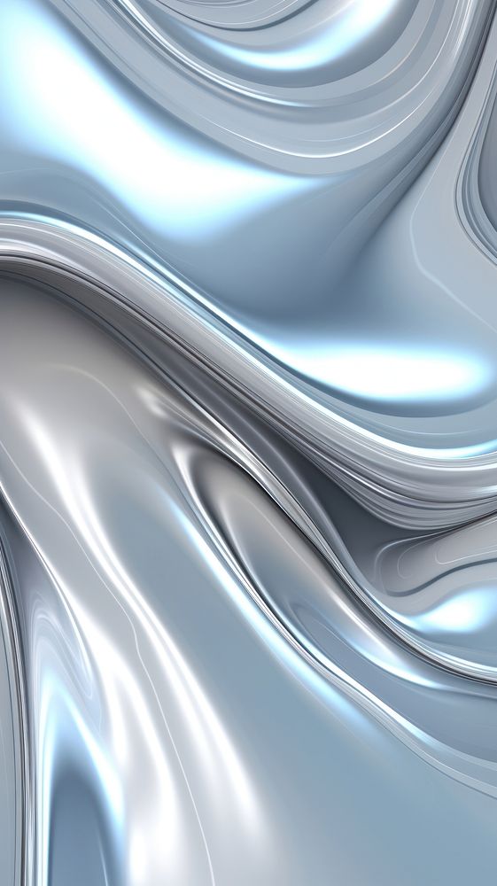  Silver Liquid Metallic Wavy Background backgrounds silver metal. AI generated Image by rawpixel.