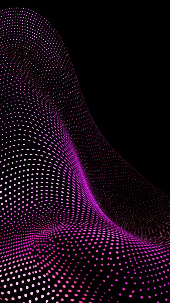  Abstract black light dotted pattern purple curve. AI generated Image by rawpixel.