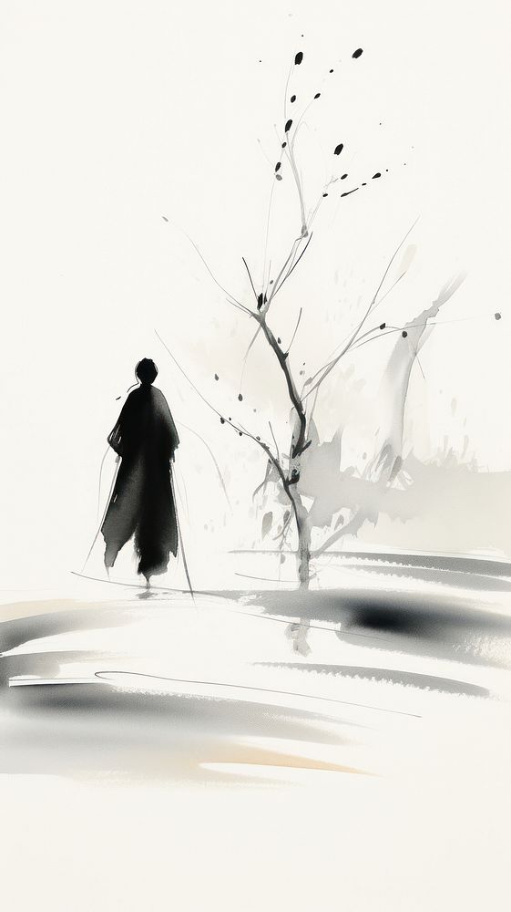 Silhouette outdoors drawing walking.
