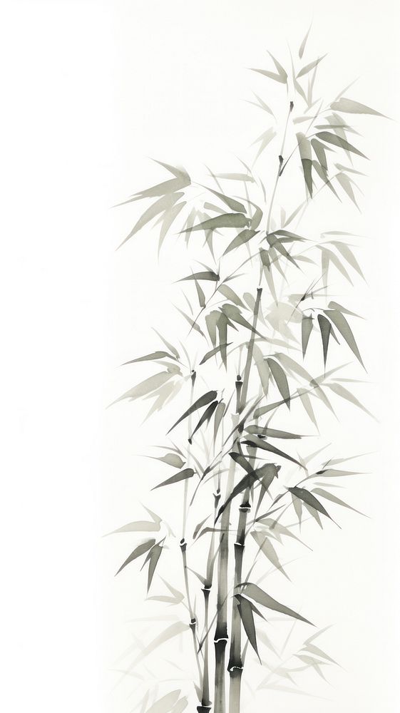 Bamboo plant drawing branch.