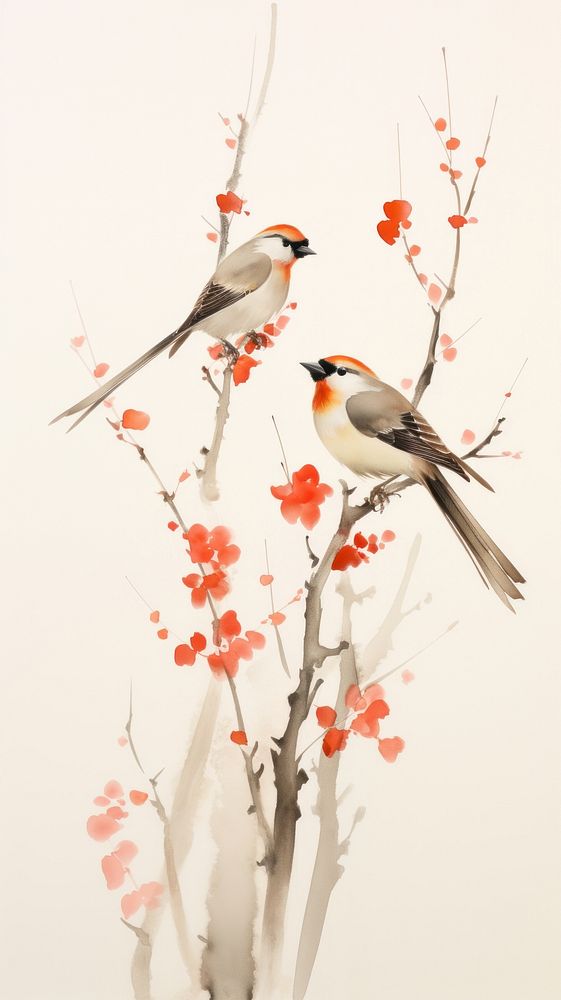 Bird painting flower animal.