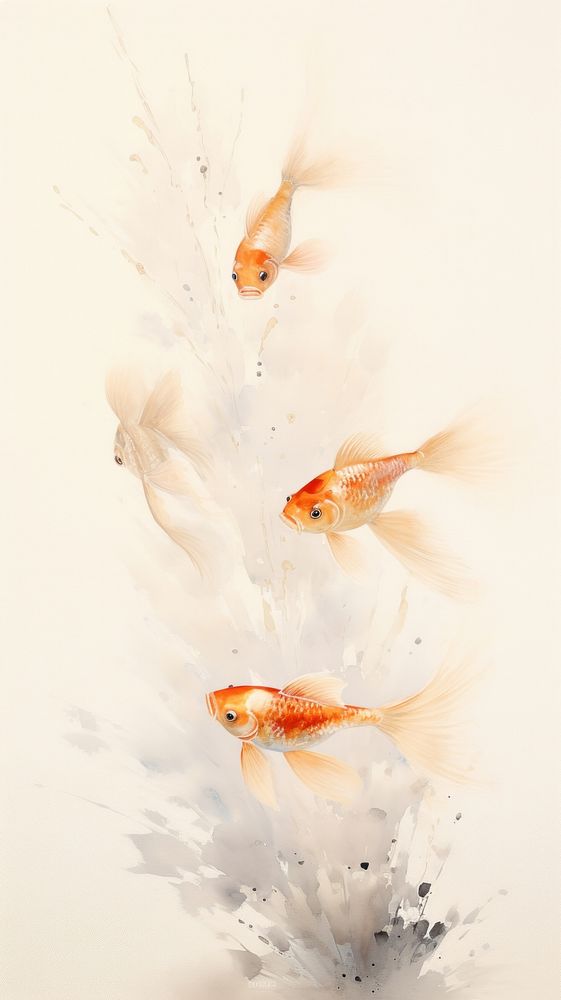 Fish goldfish painting animal.