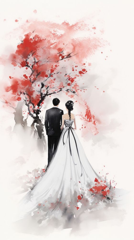 Wedding painting fashion flower.