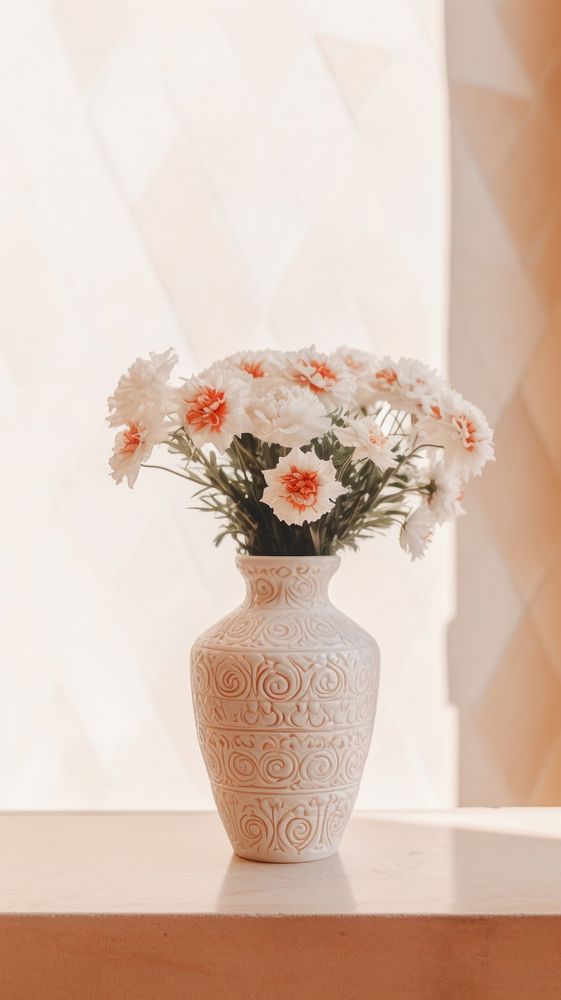 Flowers in modern vase plant centrepiece decoration. AI generated Image by rawpixel.