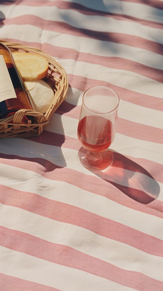 Picnic outdoors blanket striped. AI generated Image by rawpixel.