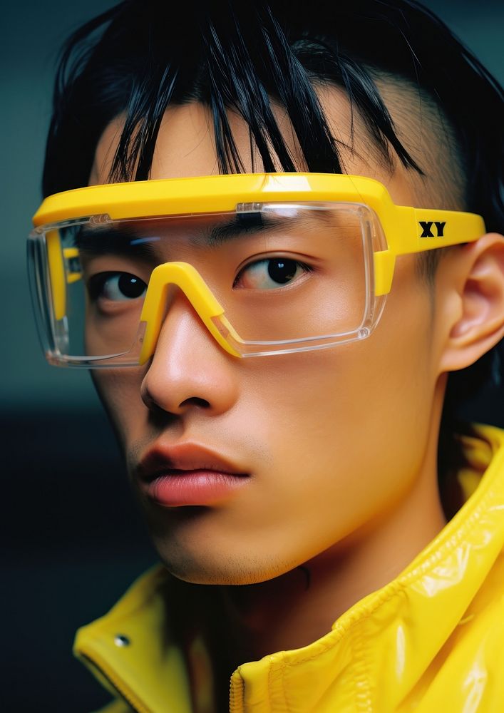 Asian male glasses photography portrait.