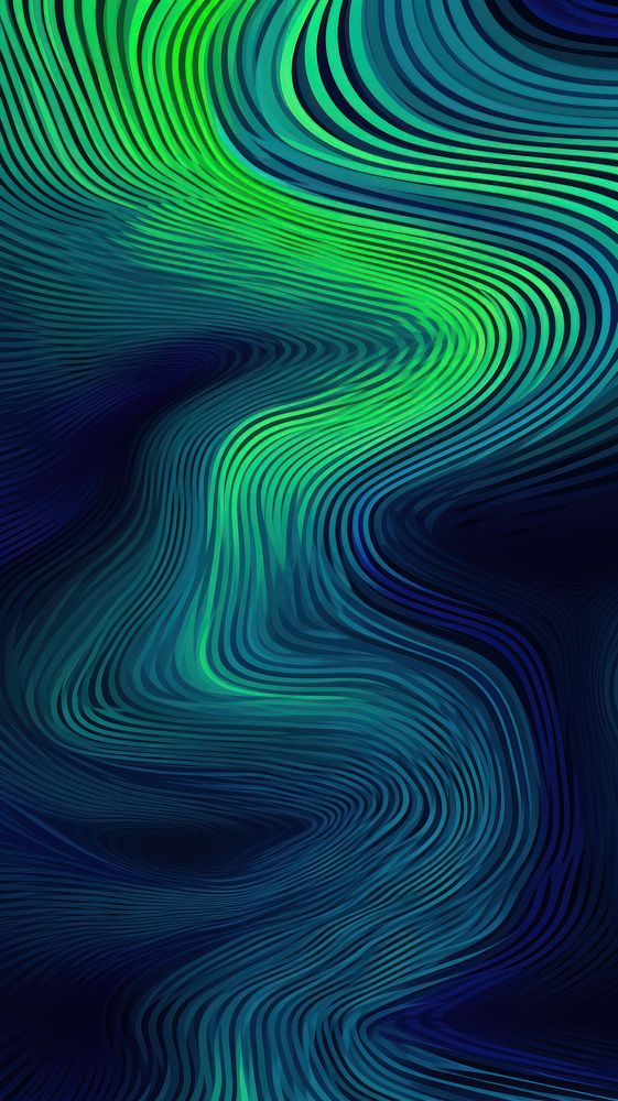  Curved lines pattern green art. AI generated Image by rawpixel.