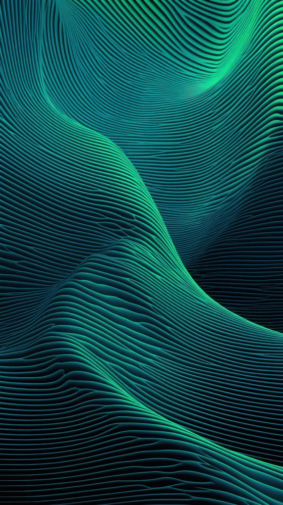 Curved lines green pattern nature. AI generated Image by rawpixel.