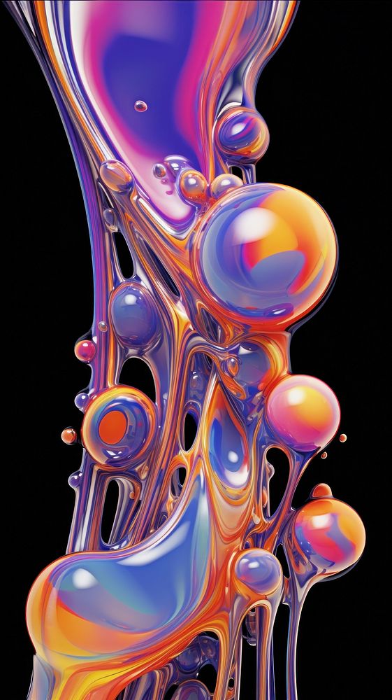  Digital glow metalic fluid atomic pattern purple magnification. AI generated Image by rawpixel.