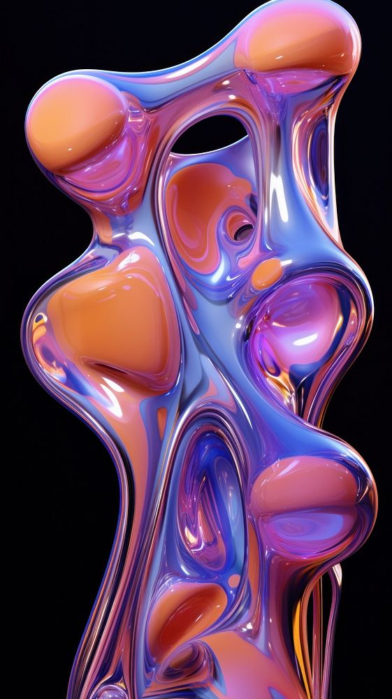  Digital glow metalic fluid atomic purple art creativity. AI generated Image by rawpixel.