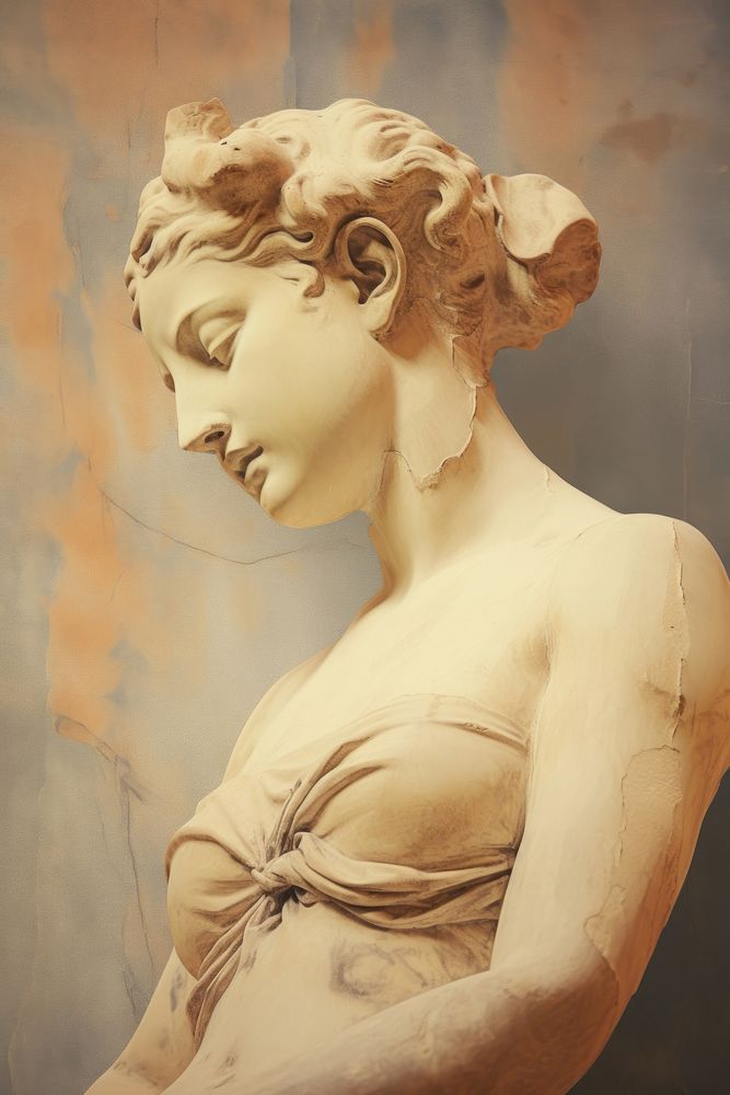 Illustration of Michelangelo Buonarroti woman painting art sculpture.