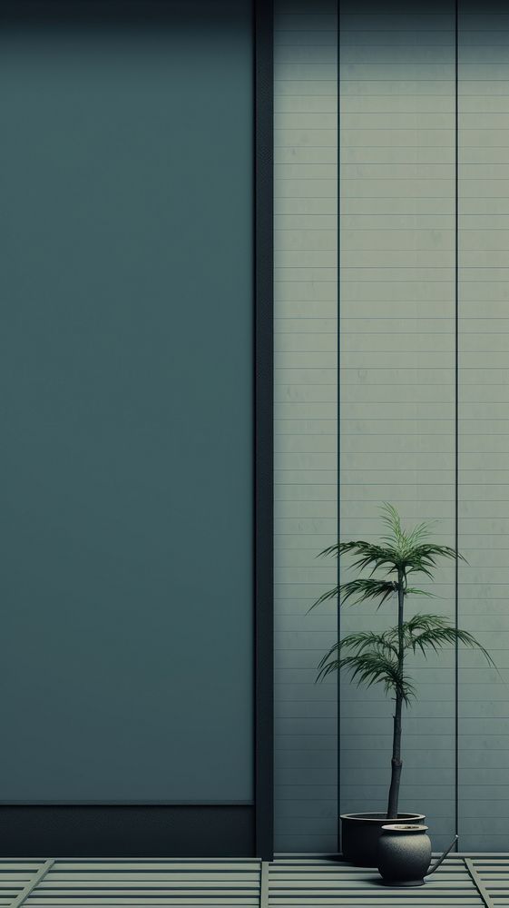  Japanese wallpaper architecture plant houseplant. AI generated Image by rawpixel.
