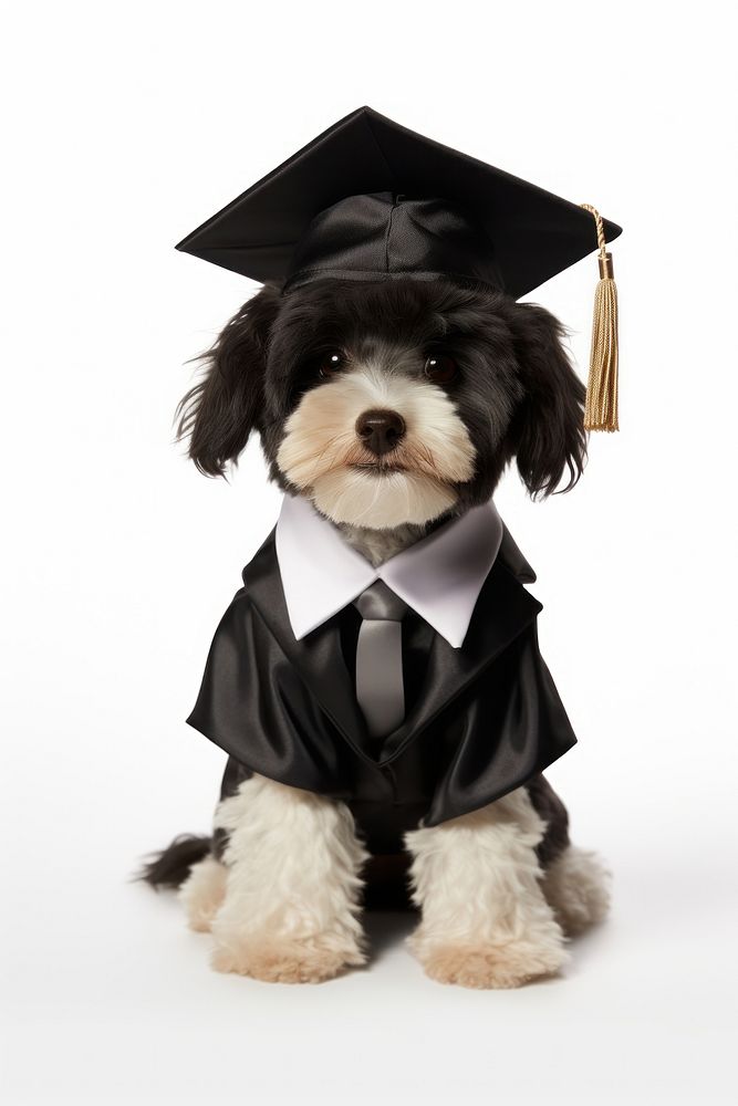 Dog student suit graduation portrait mammal.