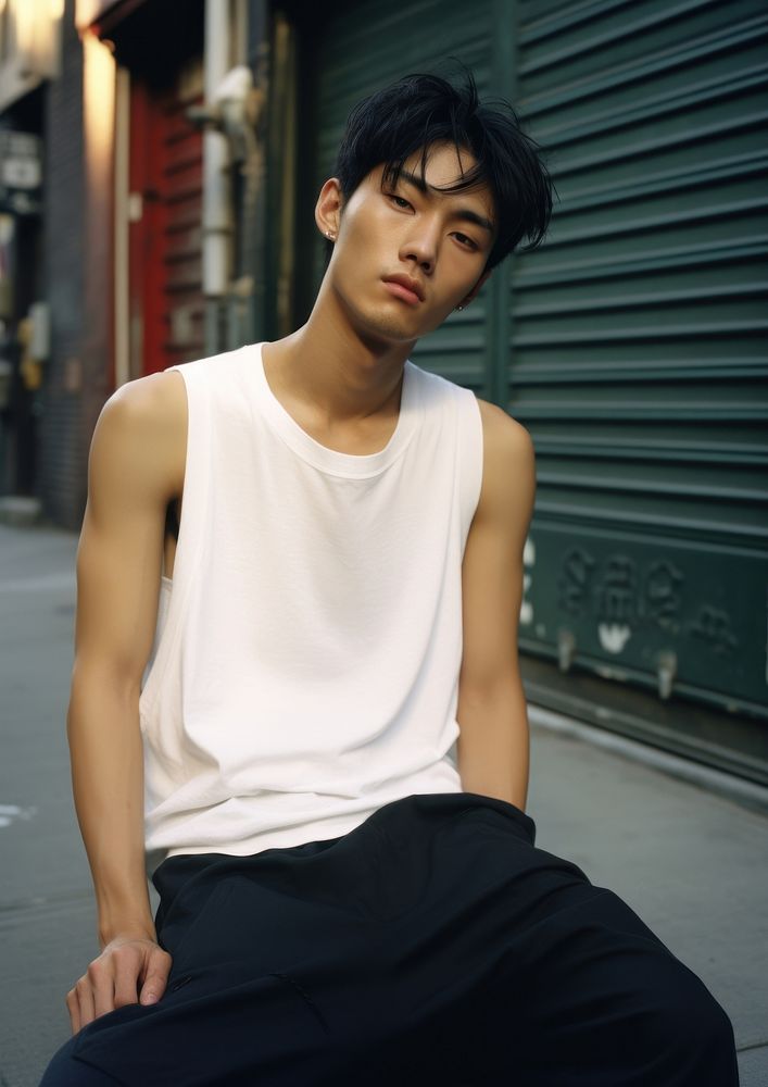 Asian boy photography portrait fashion.