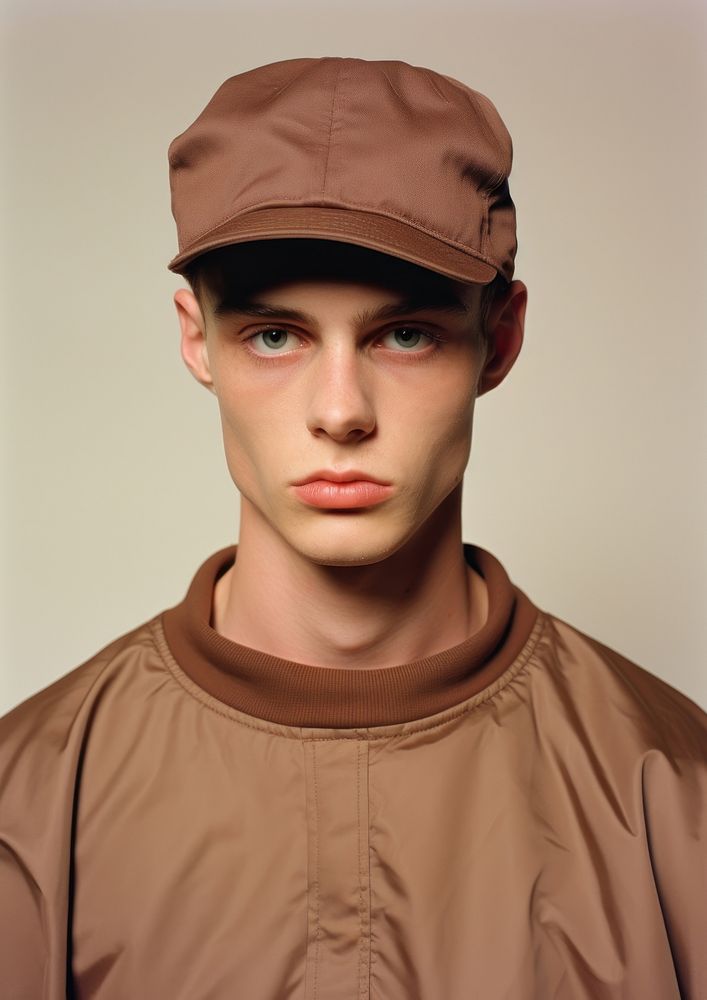 Brown cap no eye man photography portrait fashion.